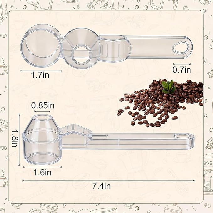Palksky Coffee Scoop & Funnel for Reusable K Cup Refillable Coffee Pods, 2 Tablespoon Slide Coffee Measuring Funnel Scooper,1PCS - Transparent