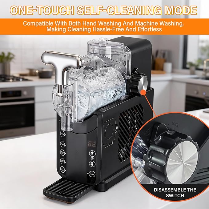 2-in-1 smoothie/soft ice cream machine, 57oz Frozen Drink Maker, 5 Preset Modes, Auto-Cleaning, No Ice Needed, for Milkshakes, Margarita Slushies & Frozen Beverages