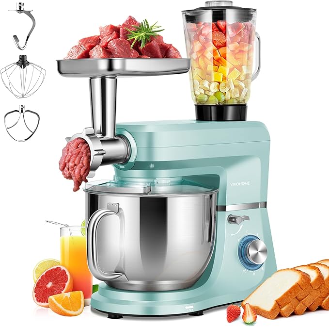 VIVOHOME 6 in 1 Multifunctional Stand Mixer with Electric Ice Crusher Shaver