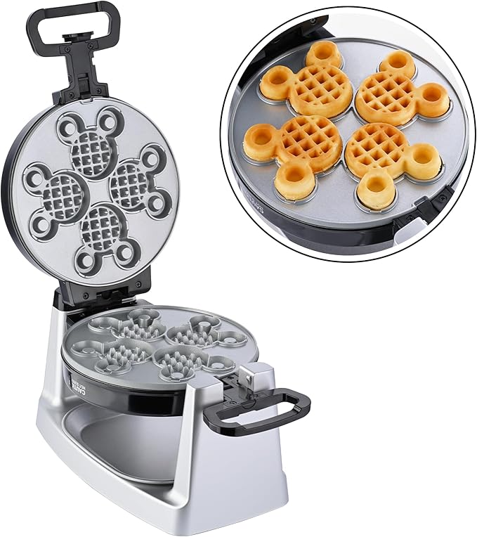 Mickey Mouse Waffle and Donut Maker with 3 Sets of Removable Nonstick Ceramic Plates
