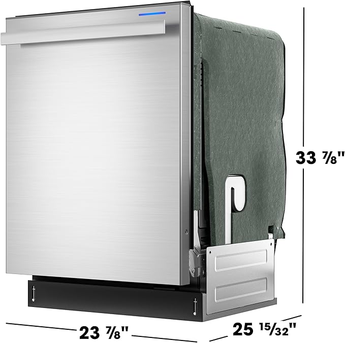 Sharp SDW6736MS 24-inch Stainless Steel Dishwasher, Third Rack, Library Quiet 47 dB, Power Wash Sprayer