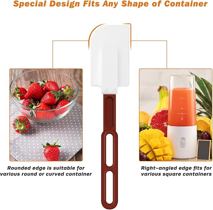 High-Temp Silicone Spatulas, 10'' Commercial Spatula 500°F Heat-Resistant Non-Stick Silicone Scraper, Set of 2 (10-Inch, NSF)