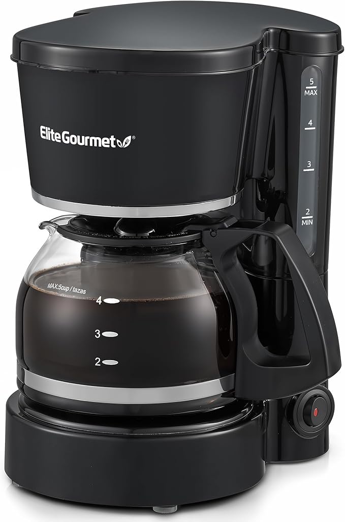 Elite Gourmet EHC-5055 Automatic 5-Cup Brew & Drip Coffee Maker with Pause N Serve Reusable Filter,On/Off Switch,Water Level Indicator,(Pack of 8)