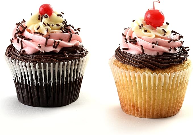100 Jumbo Cupcake Muffin Liners 2 1/4" X 1 7/8" | Large Tall White Fluted Baking Cups Cupcake Liners