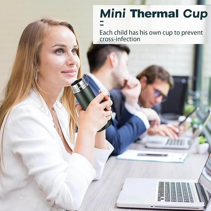 Irenare 5oz Mini Water Bottle Mini Insulated Stainless Steel Bottle Purse Water Bottle Cute Leak Proof Flask Keeps Drink Cold and Hot for Purse Women(Dark Green,1 Piece)