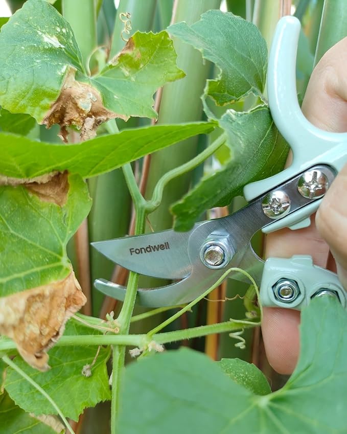 Fondwell 6" Gardening Shears Hand Pruners: Lightweight Garden Trimmers with Bypass Blades - Reliable Bonsai Cutters for Small Plants