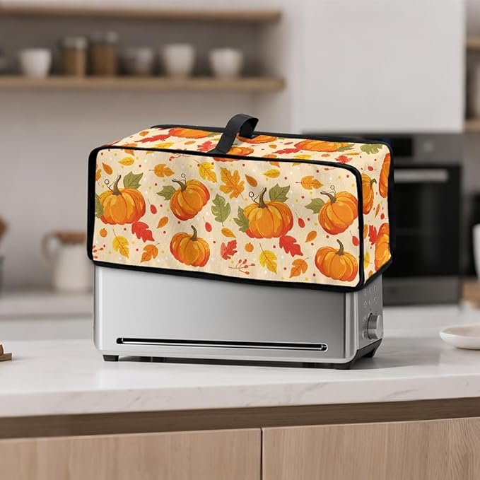 Toaster Cover 2 Slice Pumpkin Toaster Covers 2 Slice Long Slot Slim Dust Cover Thanksgiving Decor Machine Washable Thin Small Appliance Covers for Kitchen