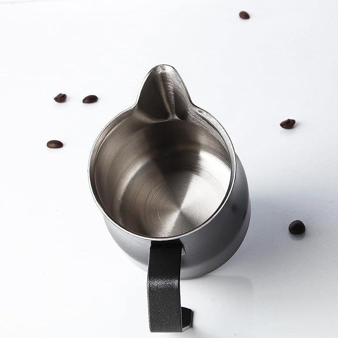 Easyworkz Pedro Stovetop Espresso Maker 4Cup 200ml, Bundled Espresso Steaming Pitcher Stainless Steel 15 oz Coffee Frothing Picther Milk Jug Cappuccino Latte Art Cup