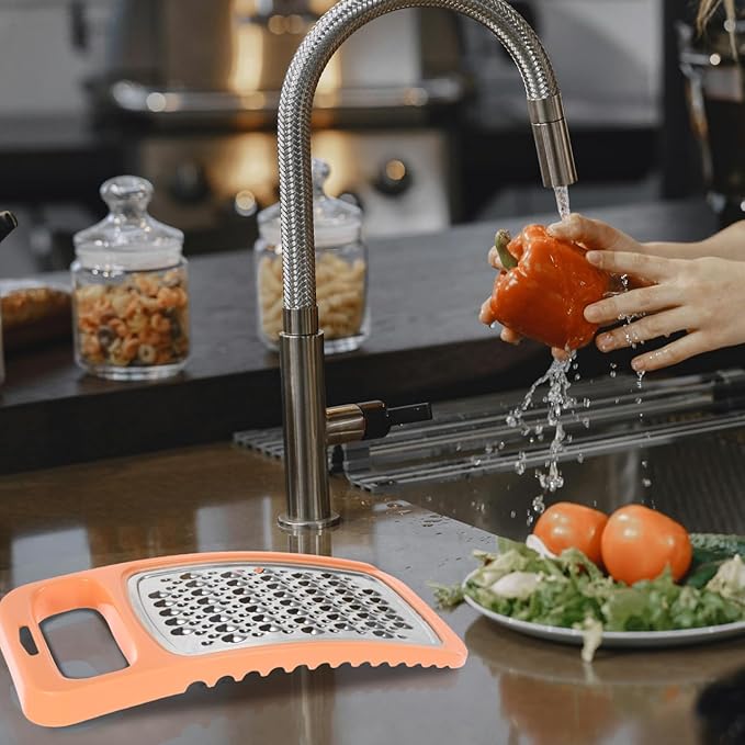 Cheese Grater Stainless Steel Graters Double Sided Potato Grater Carrot Slicer Vegetable Shredder with Handle for Cheese Ginger Chocolate Spices and More