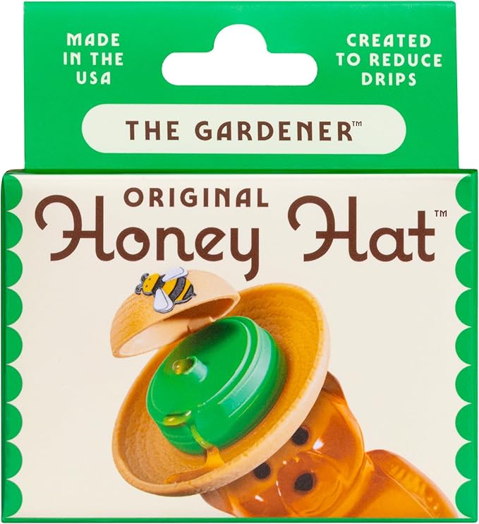 "The Gardener" Patented Drip-Catching Lid Replacement for Honey Bear Bottles & Table Syrup Bottles/No Mess Kitchen Gadget/Honey & Table Syrup Bottle Topper/Made in USA