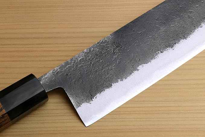 Yoshihiro Nashiji High Carbon White Steel #2 Japanese Nakiri Vegetable Knife with Cocobolo Wood Handle (6.5'' (165mm) & Saya)