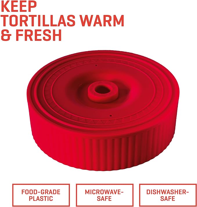 Uno Casa Cast Iron Tortilla Press 8 Inch with Tortilla Warmer - Bundle of Pre-seasoned Quesadilla, Roti and Pataconera Maker With Taco Shell Warmer including 100 Pcs Parchment Paper