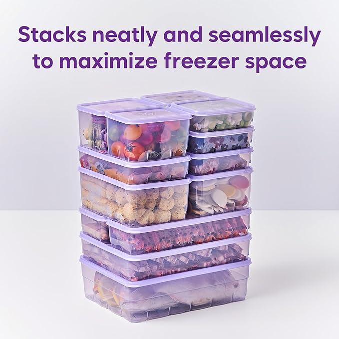 Freezer Storage Containers, 10 Pcs Assorted Containers with Lids Value Pack│Flexible even when frozen│Freezer safe│Anti-freezer burn│BPA-free│Stackable│Made in Korea