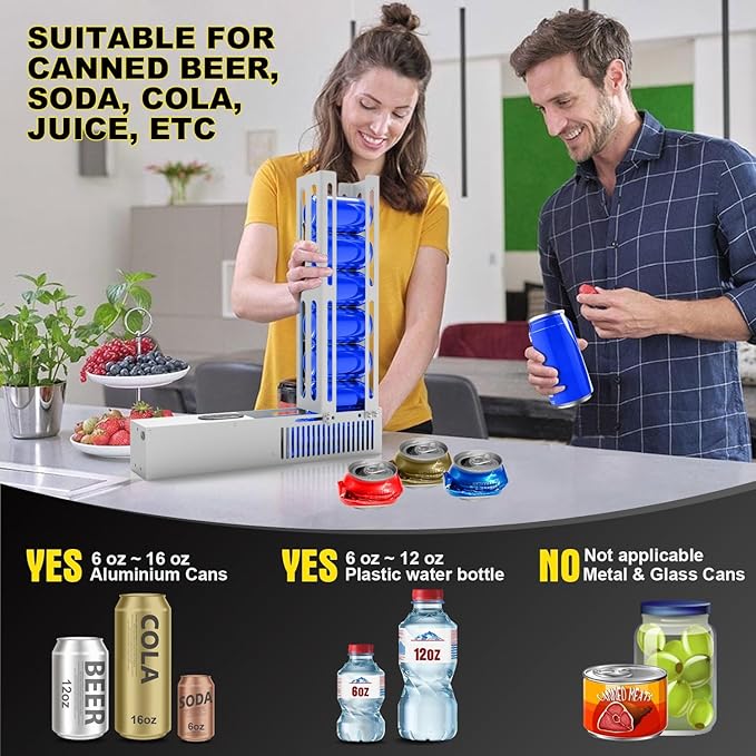 Electric Can Crusher, Automatic Electric Can Crushers for Recycling 12oz&16oz Cans, Fill 8 cans at a Time, Aluminum Can Smasher for Recycling Aluminum Seltzer, Cola, Beer Cans