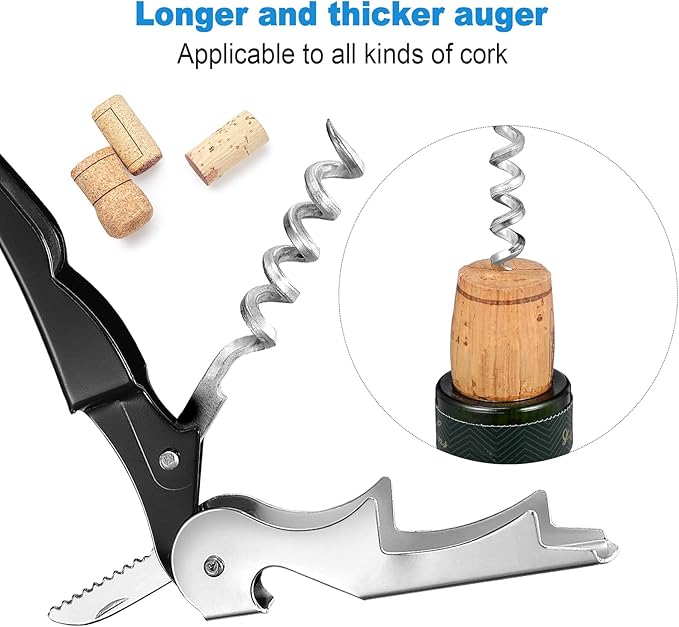 Honoson 40 Pieces Wine Opener Bulk Corkscrew Bottle Wine Key Opener Waiter Metal Heavy Beer Corkscrew Serrated Foil Cutter Key for Servers Home Restaurants Bars Waiter Bartenders (Fresh Colors)