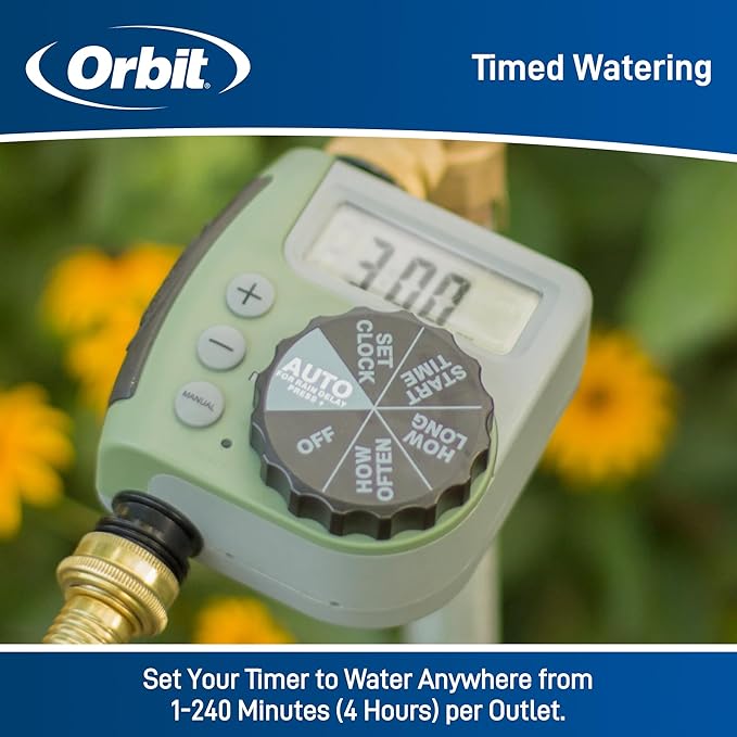 Orbit 62056 One Outlet Single-Dial Hose Faucet Timer (Pack of 2)