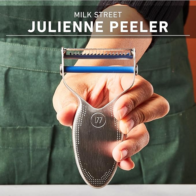 Milk Street Julienne Peeler, Vegetable Julienne Peeler, Peeler for Tough Veggies, Potatoes, Carrots, Squash, Stainless Steel Replaceable Blades, Dishwasher Safe
