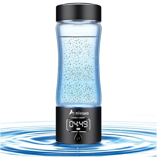 Hydrogen Water Bottle Generator with SPE/PEM Technology, 5000PPB,Portable Rechargeable Hydrogen Water Ionizer Machine for Home,Office, Gym,Travel -Gift for Holidays