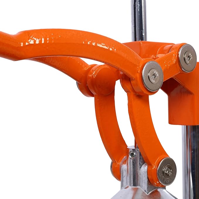 【Cast Iron Citrus Juicer】Commercial Grade Manual Orange Juicer, Heavy Duty Hand Press Juicer for Orange Lemon Lime, Extra Large Countertop Juice Squeezer, Easy Clean (Orange)