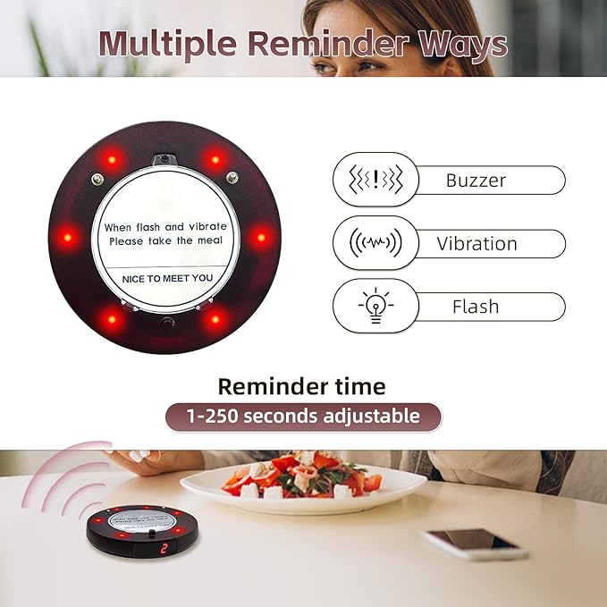 Pagers for Restaurants 20 Coaster Beeper, Restaurant Pager System Long Range, Customer Queue Pagers Set with Vibration, Flashing and Buzzer, Beepers for Food Truck, Church, Nursery