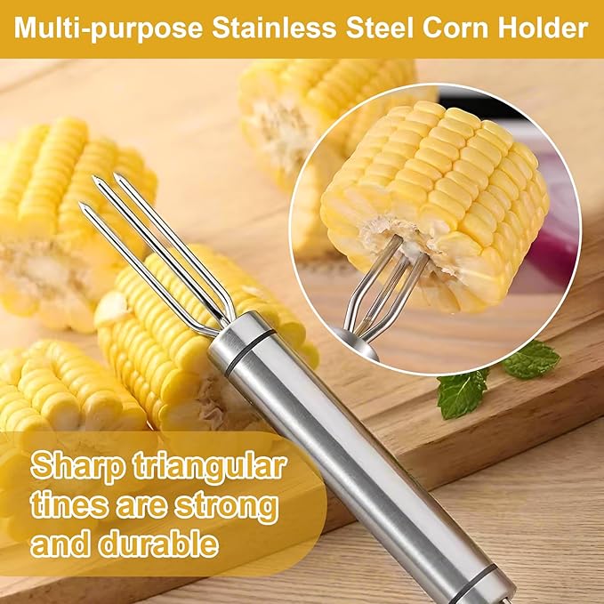 3PCS Corn Peeler Set, Stainless Steel Corn Peeler, Corn Stripper and Corn Holder Tool, Corn Planer Cutter Thresher Scraper,Peel Corn Cob Separator Quick