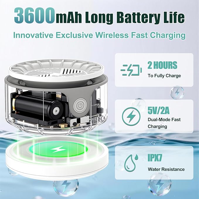 Fruit and Vegetable Washing Machine,Waterproof Fruit and Vegetable Cleaner, Latest Titanium Electrolysis Purification Wireless Charging Suitable for Washing Fresh Produce
