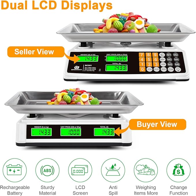 Price Computing Food Scale & 440lb Heavy Duty Shipping Scale Combo | Commercial & Postal Weighing Solution for Small Business, Farms, E-Commerce