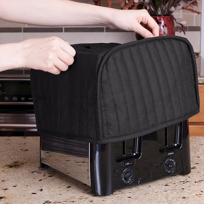 RITZ Premium Universal Four Slice Toaster Cover, 11.25" x 7.25" x 10.5", Polyester and Cotton Quilted, Fingerprint Protector, Super Soft Appliance Cover, Dust Protection (Appliance NOT Included),