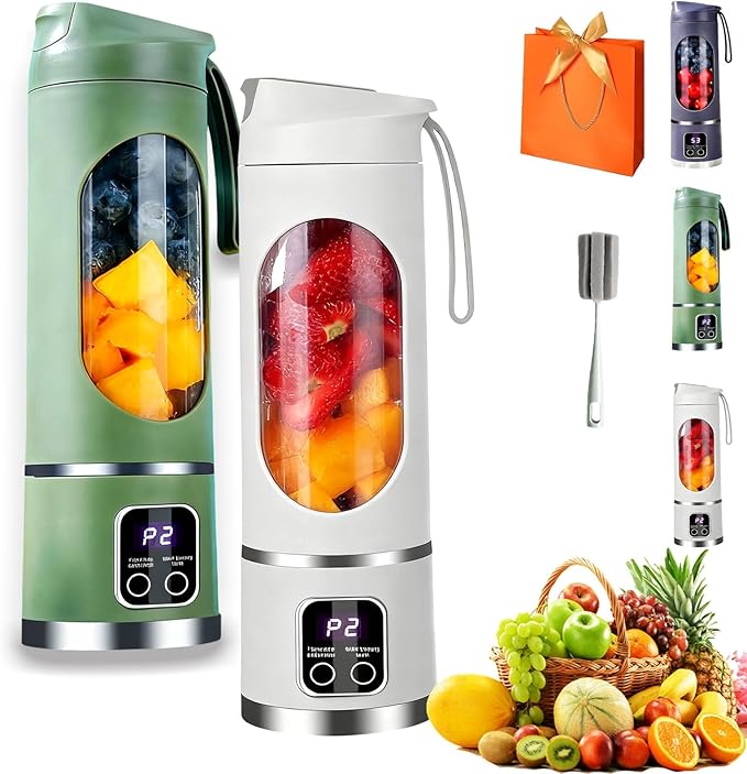 Digital Multimode Juicer Blender - Smart Led Display, Portable Usb Personal Electric Blender, Juicer Shakes And Smoothies Blender For Smoothies Liquid Diet, Shakes, Leak Proof Design (2PC-D)