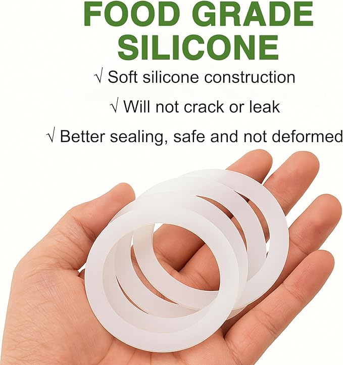 4 Pack Gasket Seal Rings for Bialetti Moka Express Dama 3/4 Cups-Food Grade Silicone Gaskets, Replacement Silicone Sealing Rings-Aluminium Stovetop Coffee Maker Pot Accessories