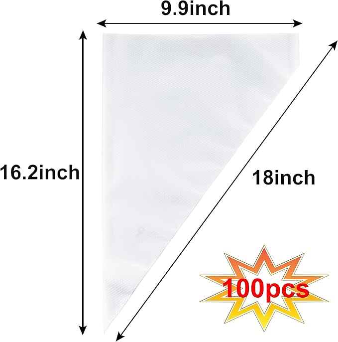 Piping Bags, Pastry Bags 18 Inch 100pcs, Disposable Icing Piping Pastry Bags For Cookie/Cake Decorating Supplies, Anti Burst And Non-Slip Thicken Cake Decorating Bags