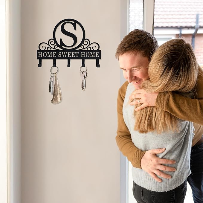 Custom Name Key Rack,Key Holder for Wall, Metal Key Holder Hooks Organizer Rack, Key Hanger Decor for Kitchen, Entryway, Hallway, Office, Doorway