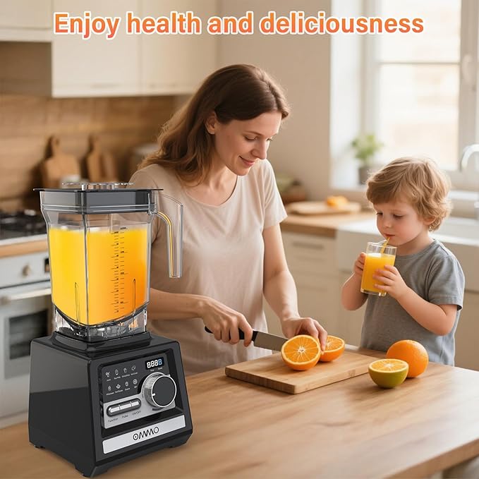 OMMO Blender, Peak1800W Blender for Smoothies, 68oz BPA-Free Smoothie Blenders for Kitchen with 9 Speed Control&Built-in Timer, Dishwasher Safe for Ice Crush, Smoothies, Frozen Drinks and Fruits