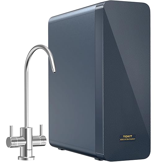 TOKIT UV Reverse Osmosis Water Filter, U2 Pro Under Sink Water Filter System, Tankless Mineral RO Filtration, 600 GPD High Flow, NSF/ANSI 58, 2:1 Pure to Drain, Reduce TDS