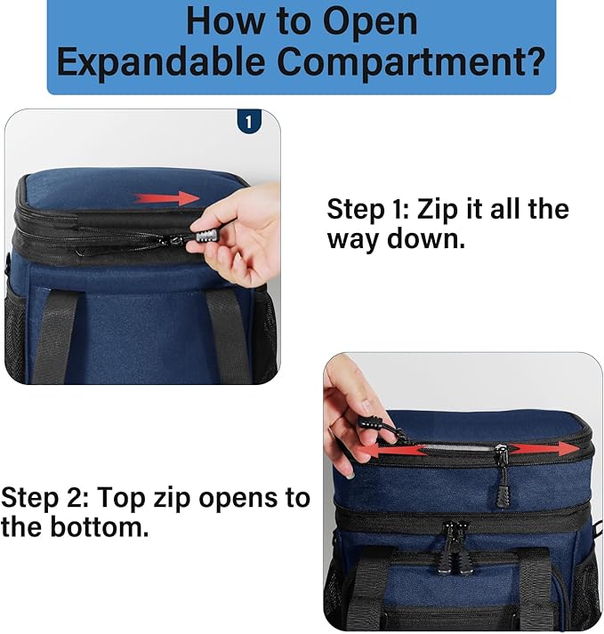 Lunch Box Cooler Bag - Insulated Tactical Lunchbox for Men - Large Lunch Pail Kit for Adults Work Outdoor Shifts Trips Blue 16L