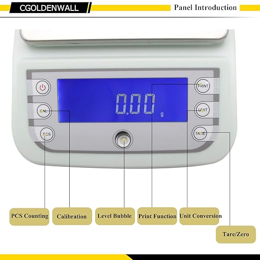 CGOLDENWALL 5000g 5kg 0.01g Lab Analytical Balance Digital Precision Electronic Scale Analytical Counter Automatic Calibration Commercial Scale High Precision Output RS232 and Automatic Calibration
