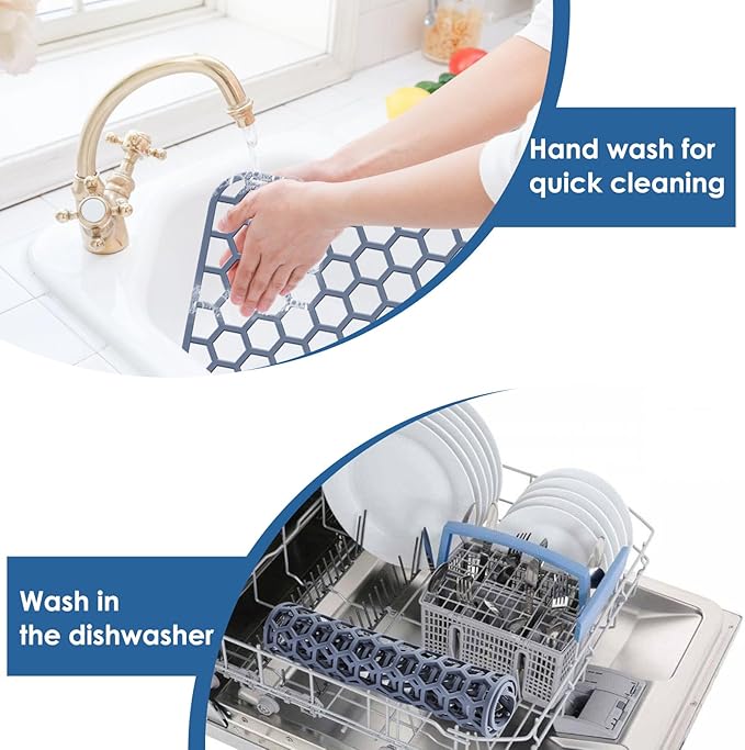 Bestjing Silicone Sink Protector for Kitchen Sink - 16.65''x12.2'' Kitchen Grid Accessory, Non-slip Heat Resistant Grid Dry Mat for Bottom of Porcelain Stainless Steel, Dishwasher Safe