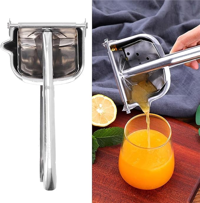 304 Stainless Steel Manual Juicer, Multi-Functional Hand Press Squeezer for Watermelon, Grapes Cocktail Fruits Professional Party Bar Tool