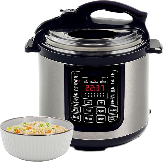 8 Quart Digital Pressure Cooker with 13 Pre-Set Multi-Function Features