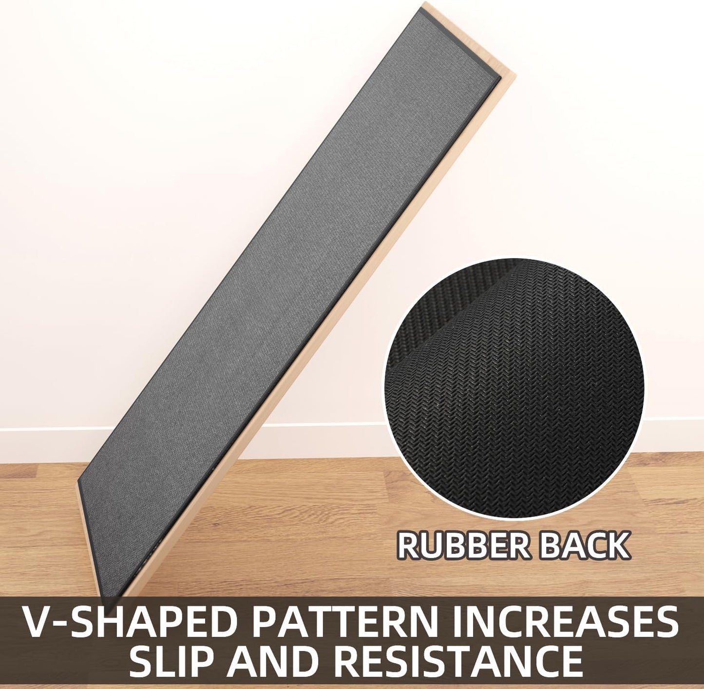 Kitchen Mat 1 PCS, Cushioned Non Slip Rugs for Kitchen Floor, Absorbent Runner Comfort Standing Mats Washable for Kitchen, Office, Home (Black, 17.3"x79")