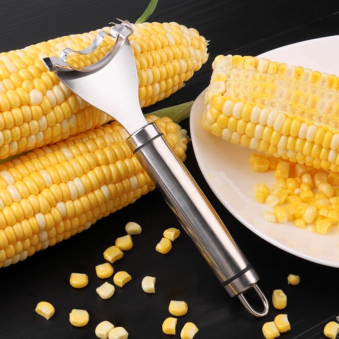 Magic Corn Peelers, Corn Stripper Corn Cob Stripper Tool,Corn Cob Peeler,Stainless Steel Corn Thresher With Ergonomic Handle For Kitchen Gadget (2pcs)