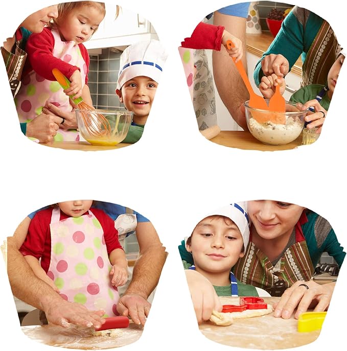 TOSSOW Kids Baking Tools Set Cupcake Pop Maker with Rolling Pin,Muffin cups,Measuring Spoons,Cooking Baking Supplies 28-Piece Kids Baking Kits