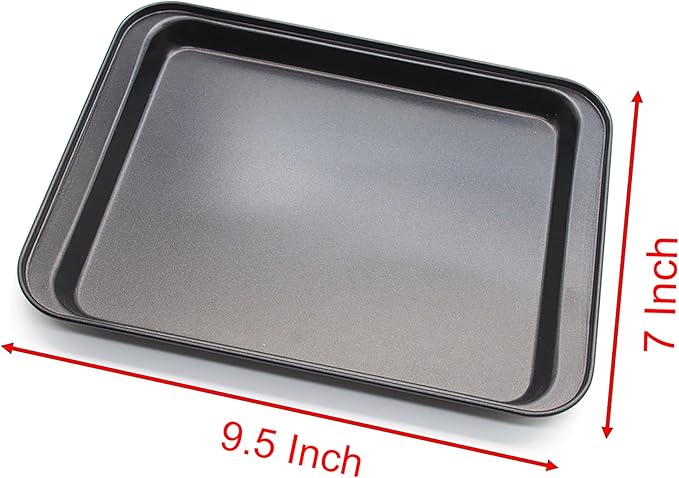 Cookie Baking Sheet, 9.5 Inch x 7 Inch Square Iron Plate with Nonstick Coating for Baking Cookie, Roast Meat, Baking Cake, Bread and other Foods (1)