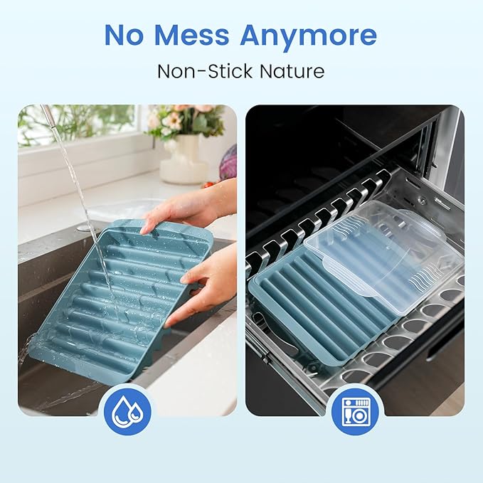 Microwave Bacon Cooker Rack with Plastic Transparent Lid - Crispy & Grease-Free (2 PCS)