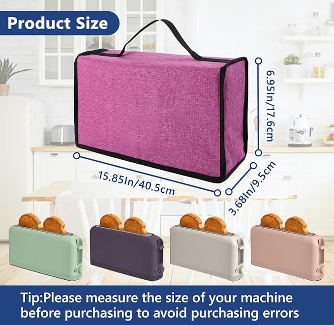 Cover for Bella 2 Slice Slim Toaster,Heat-Resistant Dustproof Waterproof Kitchen Heavy Protection Appliances Case Covers with Handle,for Bella 2 Slice Slim Toaster,Women/Mother's Day Gift (Purple)