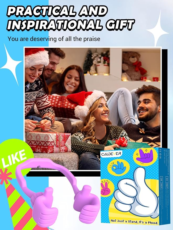 Stocking Stuffers for Teens Girls Adults Cell Phone Stand: Upgrade Adjustable Thumbs Up Lazy Phone Holder for Desk Cool Gadgets Fun Birthday Gifts Ideas for Kids Teenager Women Gifts for Christmas