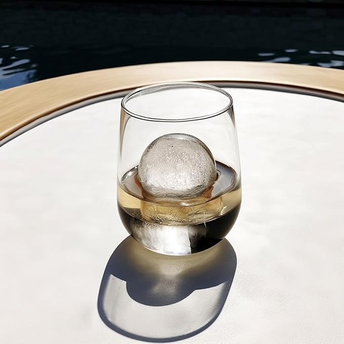 Ball Ice Cube Tray and Big Ice Cube Molds for Whiskey, Slow-Melting, 100% Silicone, No-Plastic, Easy Release, Ideal for Gifting and Elevating Cocktails