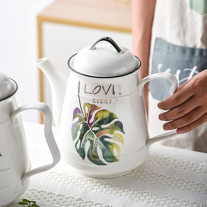 GRFIT Carafe Ceramic Cold Kettle with Handle Filter Large Capacity Teapot Teapot Home High Temperature Resistant Jug with Lid (170g) Water Pitcher (Color : 1)