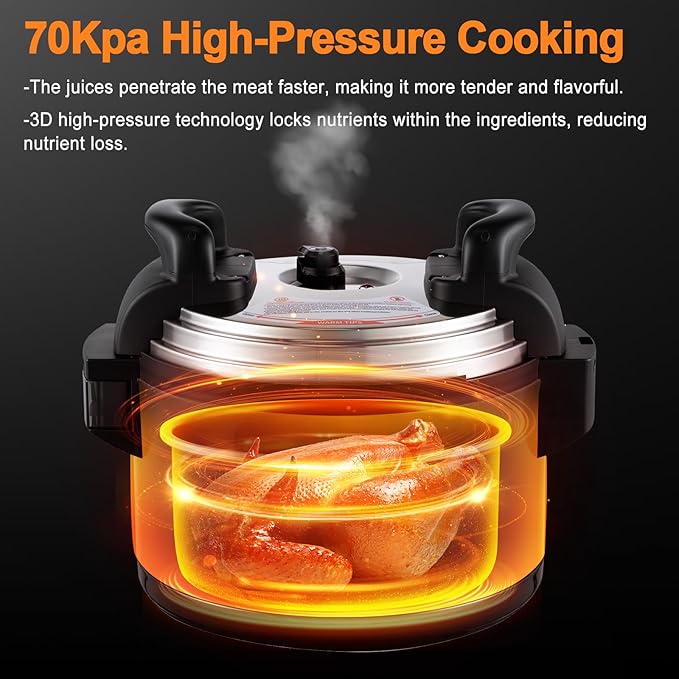 15.9QT/15L Commercial Pressure Cooker, 8-in-1 Multifunctional Large Pressure Cookers, 1700W Electric Pressure Canner with Non-stick Inner Pot, Slow Cooker Rice Maker for 25-35 People Use