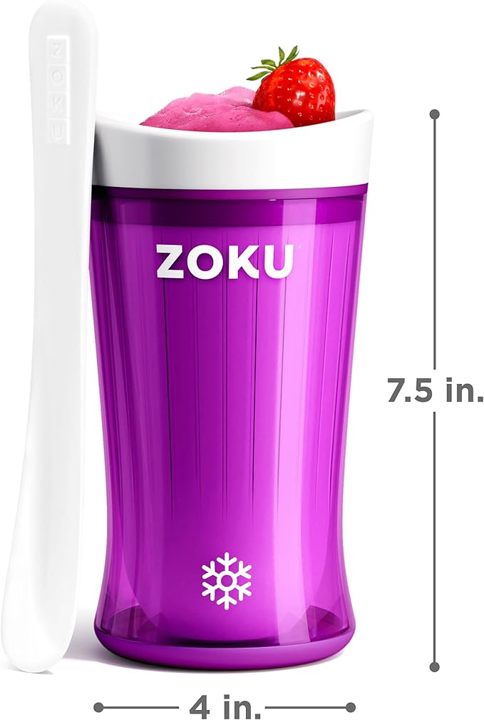 ZOKU Jumbo Slush and Shake Maker, Compact Make and Serve Cup with Freezer Core Creates Single-Serving Smoothies, Slushies and Milkshakes in Minutes, BPA-Free, Purple